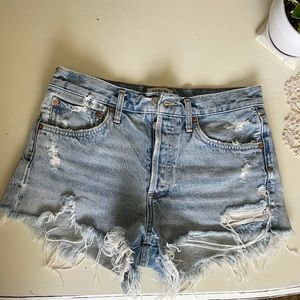 Agolde Parker Distressed Short in Swampeet